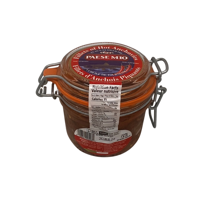 Paese Mio Hot Anchovy Fillets 220 g