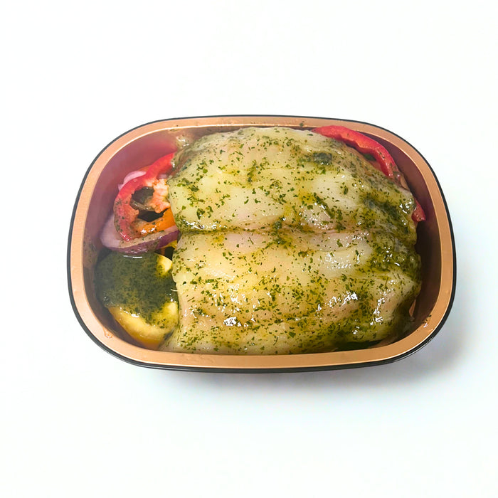 Oven Ready Wild Garlic Halibut with Vegetables