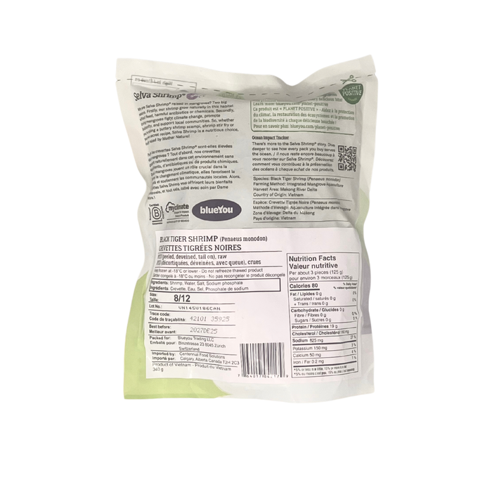 Selva Organic Black Tiger Shrimp 8/12 – 340 g