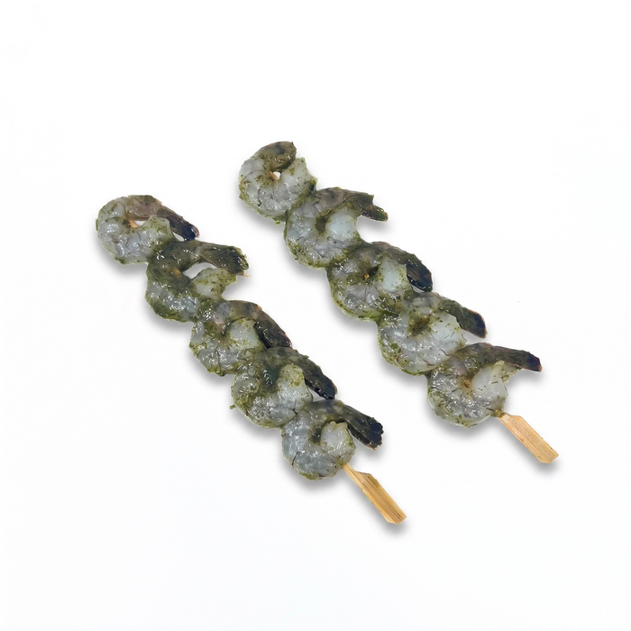 Wild Garlic Marinated Shrimp Skewers