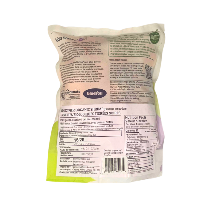 Selva Organic Black Tiger Shrimp 16/20 – 340 g