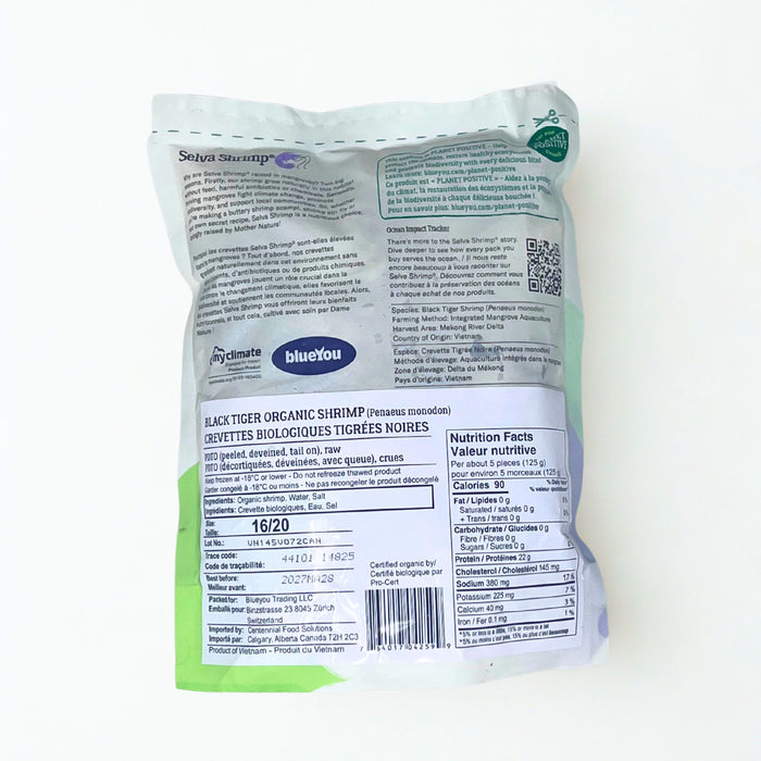 Organic Black Tiger Selva Shrimp 16/20